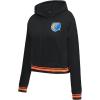 Pro Standard NCAA womens Womens College Classic Essentials Brushed Back French Terry Cropped Pullover Hoodie(Black/Orange)