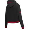 Pro Standard NCAA womens Womens College Classic Essentials Brushed Back French Terry Cropped Pullover Hoodie(Black/Red)