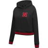 Pro Standard NCAA womens Womens College Classic Essentials Brushed Back French Terry Cropped Pullover Hoodie(Black/Red)