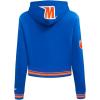 Pro Standard NCAA womens Womens College Classic Essentials Brushed Back French Terry Cropped Pullover Hoodie(Royal/Orange/Royal)