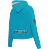 Pro Standard NCAA womens Womens College Classic Essentials Brushed Back French Terry Cropped Pullover Hoodie(Teal)