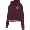 Pro Standard NCAA womens Womens College Classic Essentials Brushed Back French Terry Cropped Pullover Hoodie(Wine)