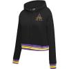 Pro Standard Womens College Classic Essentials Cropped Pullover Hoodie(Black/Purple)