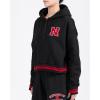Pro Standard Womens College Classic Essentials Cropped Pullover Hoodie(Black/Red)