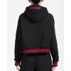 Pro Standard Womens College Classic Essentials Cropped Pullover Hoodie(Black/Red)