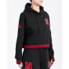 Pro Standard Womens College Classic Essentials Cropped Pullover Hoodie(Black/Red)