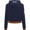 Pro Standard Womens College Classic Essentials Cropped Pullover Hoodie(Midnight Navy/Orange/Midnight Navy)