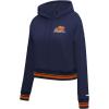 Pro Standard Womens College Classic Essentials Cropped Pullover Hoodie(Midnight Navy/Orange/Midnight Navy)