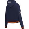 Pro Standard Womens College Classic Essentials Cropped Pullover Hoodie(Midnight Navy/Orange/Midnight Navy)