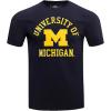 Pro Standard Mens University of Michigan Classic Chenille Short Sleeve Tee Midnight Navy 3XL