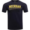 Pro Standard Mens University of Michigan Classic Chenille Short Sleeve Tee Midnight Navy S