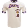 Pro Standard NBA Mens Mens NBA Retro Classics Cotton Double Knit Short Sleeve Tee(Eggshell/ Purple)