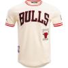 Pro Standard NBA Mens Mens NBA Retro Classics Cotton Double Knit Short Sleeve Tee(Eggshell/ Red)