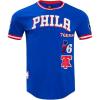 Pro Standard NBA Mens Mens NBA Retro Classics Cotton Double Knit Short Sleeve Tee(Royal Blue/Red)