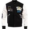 Pro Standard NCAA mens Mens College Campus Ransom Wool Varsity Jacket(Black/White)