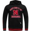 Pro Standard NCAA mens Mens College Classic Chenille Brushed Back French Terry Pull Over Hoodie(Black/Red/Black)