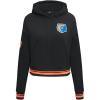 Pro Standard NCAA womens Womens College Classic Essentials Brushed Back French Terry Cropped Pullover Hoodie(Black/Orange)