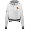 Pro Standard NCAA womens Womens College Classic Essentials Brushed Back French Terry Cropped Pullover Hoodie(Heather Gray/Black)