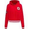 Pro Standard NCAA womens Womens College Classic Essentials Brushed Back French Terry Cropped Pullover Hoodie(Red)