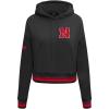 Pro Standard Womens College Classic Essentials Cropped Pullover Hoodie(Black/Red)