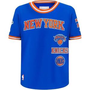 Big Boys NBA Retro Classics Cotton Taping Tee(Royal Blue/Orange)