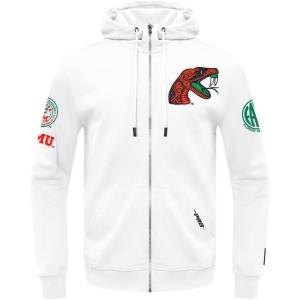 Pro Standard Mens College Classic Chenille Full Zip Hoodie(White)