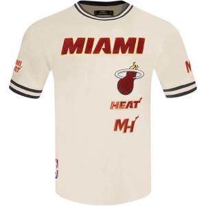 Pro Standard NBA Mens Mens NBA Retro Classics Cotton Double Knit Short Sleeve Tee(Eggshell/ Black)