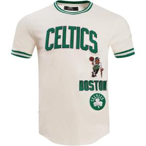 Pro Standard NBA Mens Mens NBA Retro Classics Cotton Double Knit Short Sleeve Tee(Eggshell/ Kelly Green)
