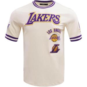 Pro Standard NBA Mens Mens NBA Retro Classics Cotton Double Knit Short Sleeve Tee(Eggshell/ Purple)