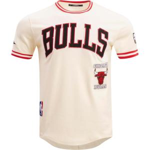 Pro Standard NBA Mens Mens NBA Retro Classics Cotton Double Knit Short Sleeve Tee(Eggshell/ Red)