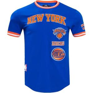 Pro Standard NBA Mens Mens NBA Retro Classics Cotton Double Knit Short Sleeve Tee(Royal Blue/Orange)