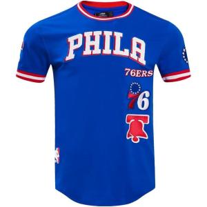 Pro Standard NBA Mens Mens NBA Retro Classics Cotton Double Knit Short Sleeve Tee(Royal Blue/Red)