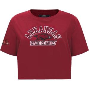 Pro Standard NCAA Womens Womens College Classic Essentials Cotton Short Sleeve Boxy Tee(Cardinal Red)