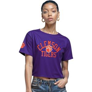 Pro Standard NCAA Womens Womens College Classic Essentials Cotton Short Sleeve Boxy Tee(Purple)