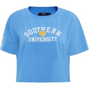 Pro Standard NCAA Womens Womens College Classic Essentials Cotton Short Sleeve Boxy Tee(University Blue)