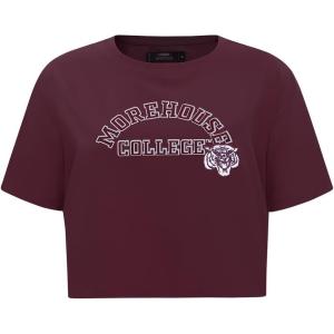 Pro Standard NCAA Womens Womens College Classic Essentials Cotton Short Sleeve Boxy Tee(Wine)