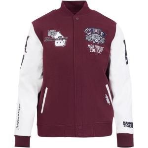 Pro Standard NCAA mens Mens College Campus Ransom Wool Varsity Jacket(Wine/White)
