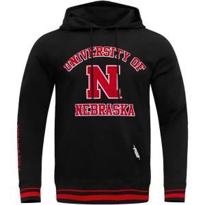 Pro Standard NCAA mens Mens College Classic Chenille Brushed Back French Terry Pull Over Hoodie(Black/Red/Black)