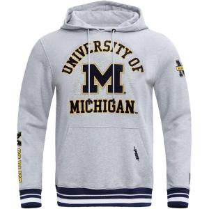 Pro Standard NCAA mens Mens College Classic Chenille Brushed Back French Terry Pull Over Hoodie(Heather Grey/Midnight Navy)