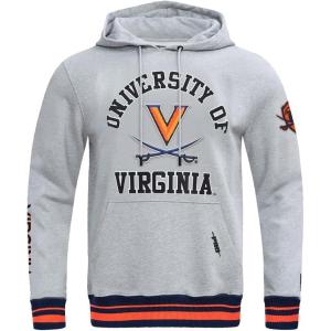 Pro Standard NCAA mens Mens College Classic Chenille Brushed Back French Terry Pull Over Hoodie(Heather Grey/Midnight Navy/Orange)