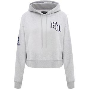 Pro Standard NCAA womens Womens College Classic Essentials Brushed Back French Terry Cropped Pullover Hoodie(Heather Grey)