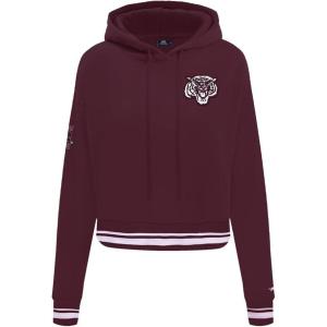 Pro Standard NCAA womens Womens College Classic Essentials Brushed Back French Terry Cropped Pullover Hoodie(Wine)
