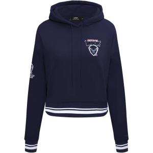 Pro Standard Womens College Classic Essentials Cropped Pullover Hoodie(Midnight Navy)