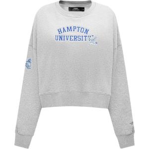 Pro Standard Womens College Hampton University College Classic Essentials Crewneck Sweatshirt Heather Grey M
