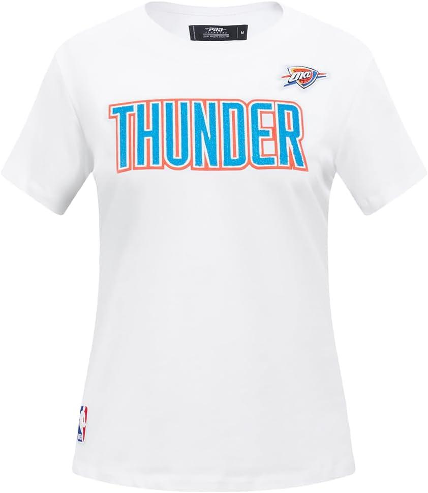 image:imagePro Standard NBA Womens Womens NBA Classic Chenille Cotton Short Sleeve Slim TeeWhite