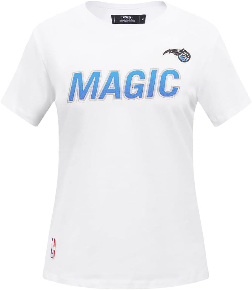 image:imagePro Standard NBA Womens Womens NBA Classic Chenille Cotton Short Sleeve Slim TeeWhite
