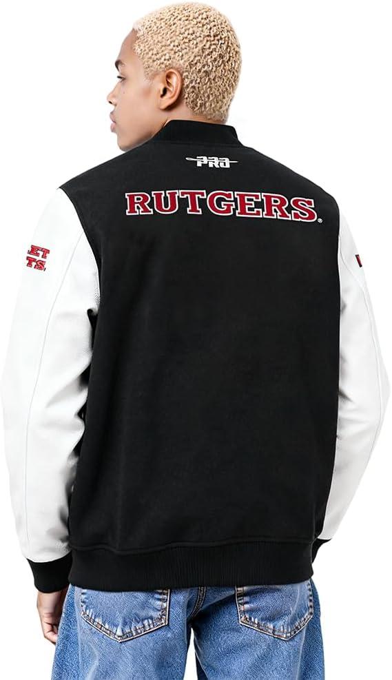 image:imagePro Standard NCAA mens Mens College Classic Chenille Wool Varsity JacketBlack