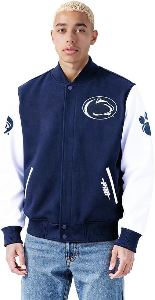 image:imagePro Standard NCAA mens Mens College Classic Chenille Wool Varsity JacketBlue