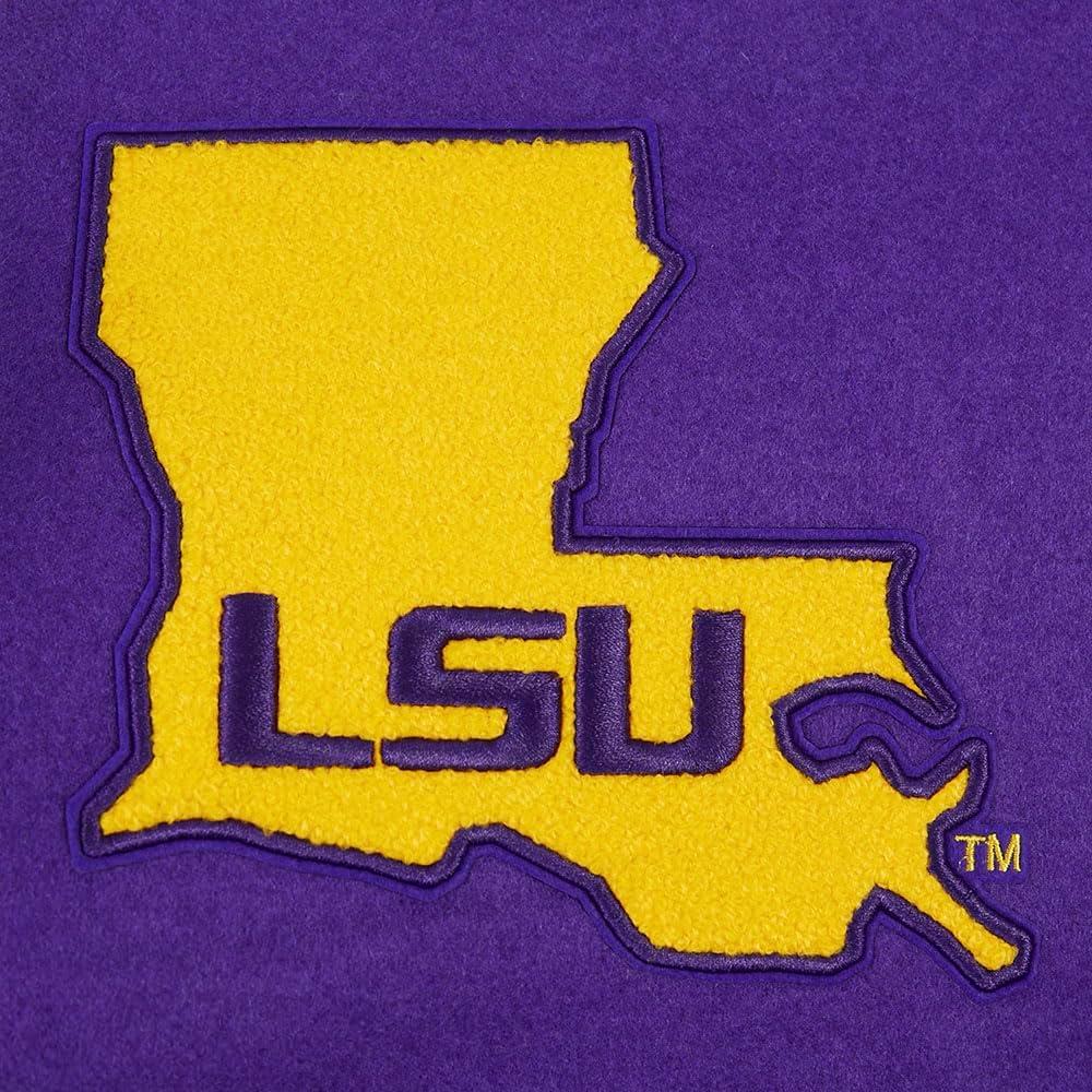 image:imagePro Standard NCAA mens Mens College Classic Chenille Wool Varsity JacketPurpleWhite