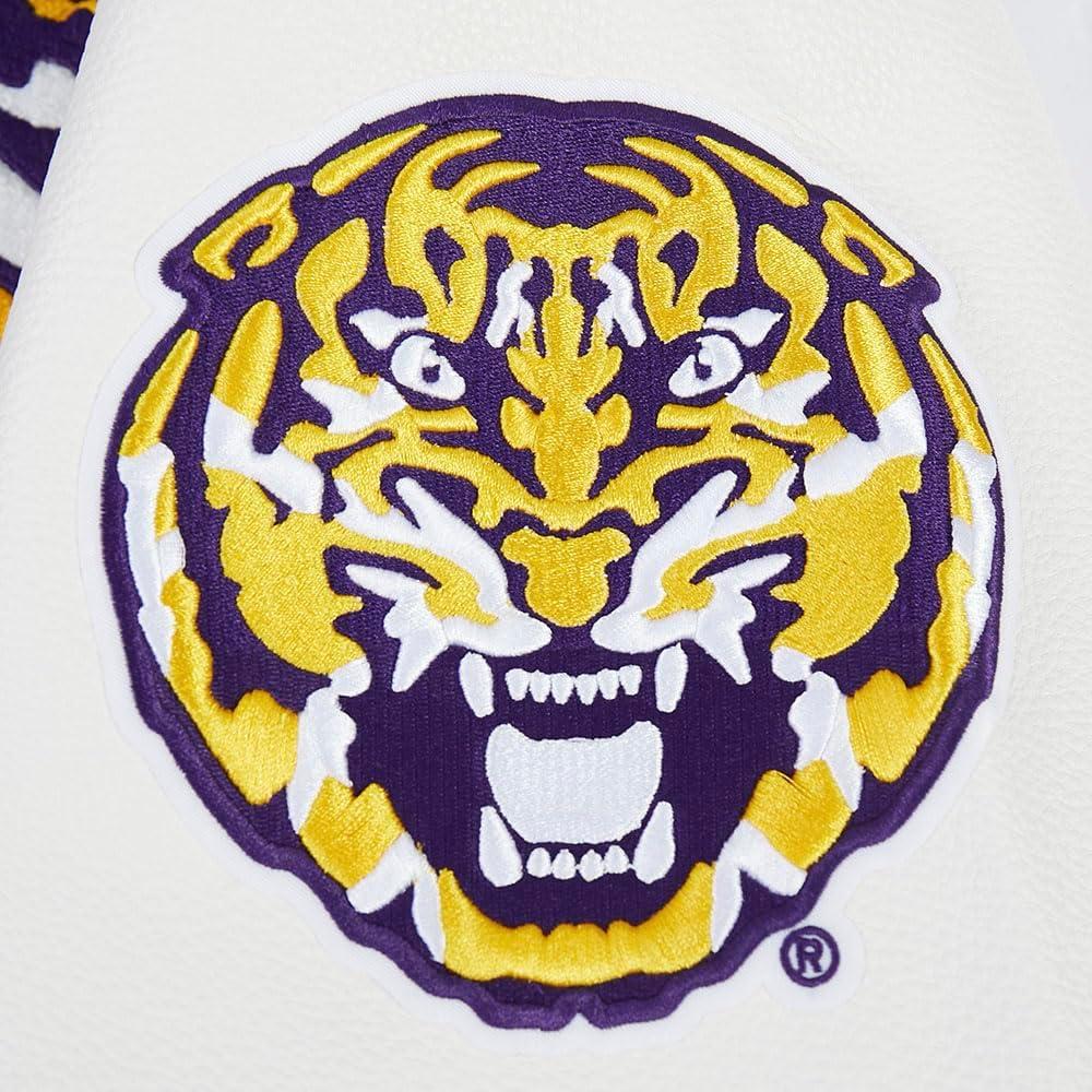 image:imagePro Standard NCAA mens Mens College Classic Chenille Wool Varsity JacketPurpleWhite